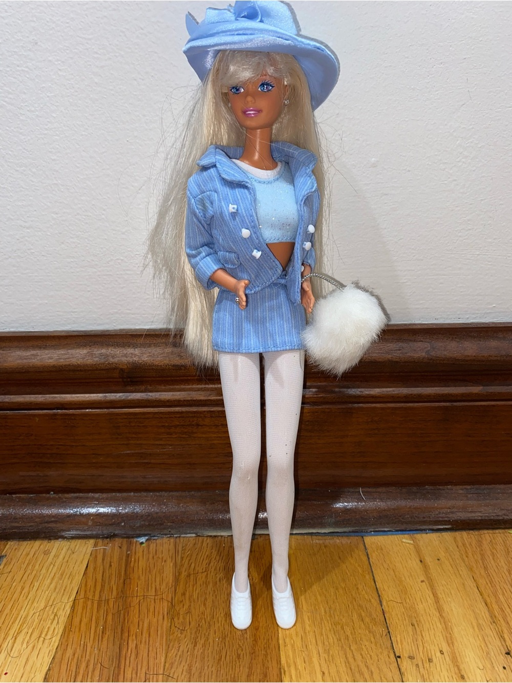 Barbie Clueless Cher Doll in Blazer Skirt Set with Hat & White Accessories
